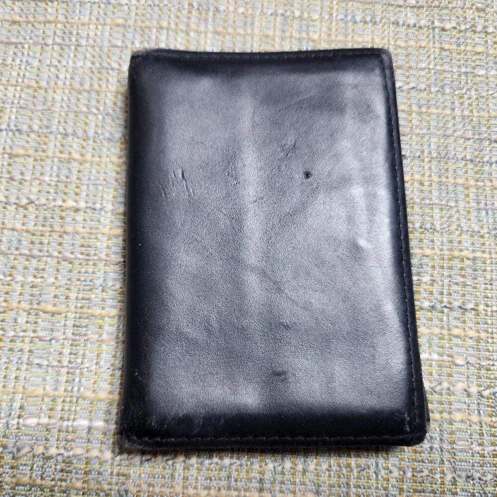 Heritage Cowhide USA Black Leather Mens Trifold Wallet Card Money Holder